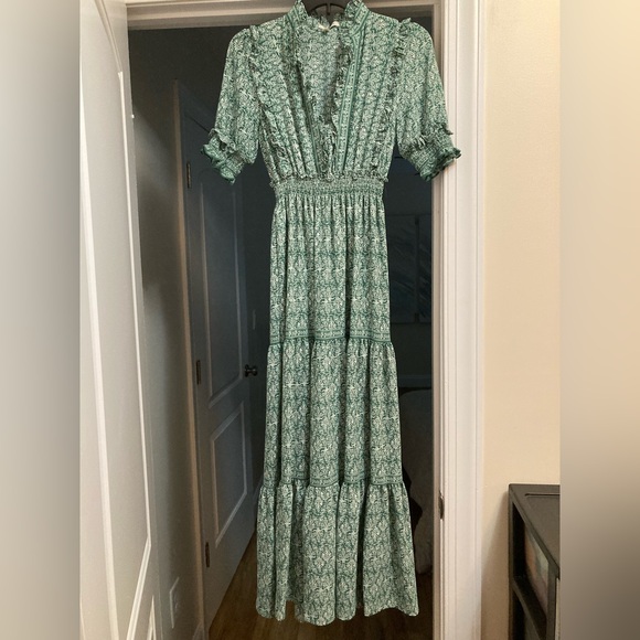 Max Studio Teal Floral Maxi Dress - Picture 5 of 6